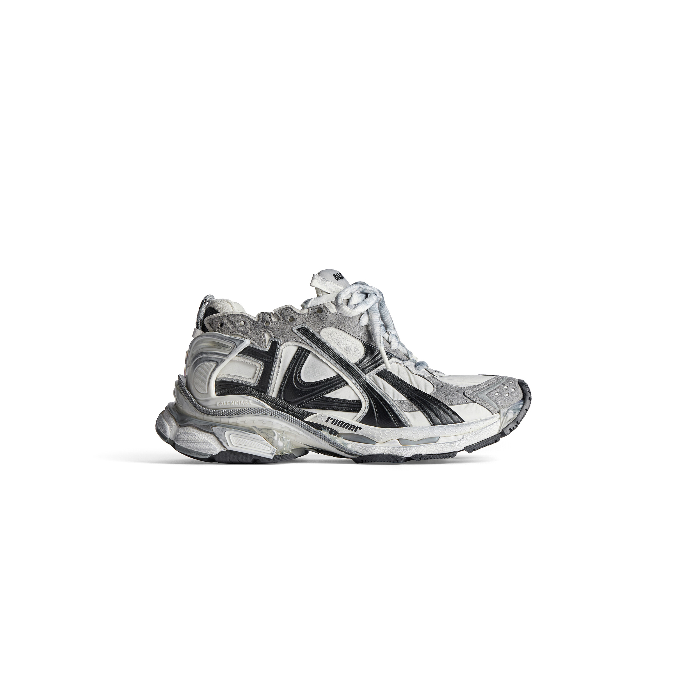 Ba*len*cia*ga men''s runner sneaker in grey white black 772774w3rny9012